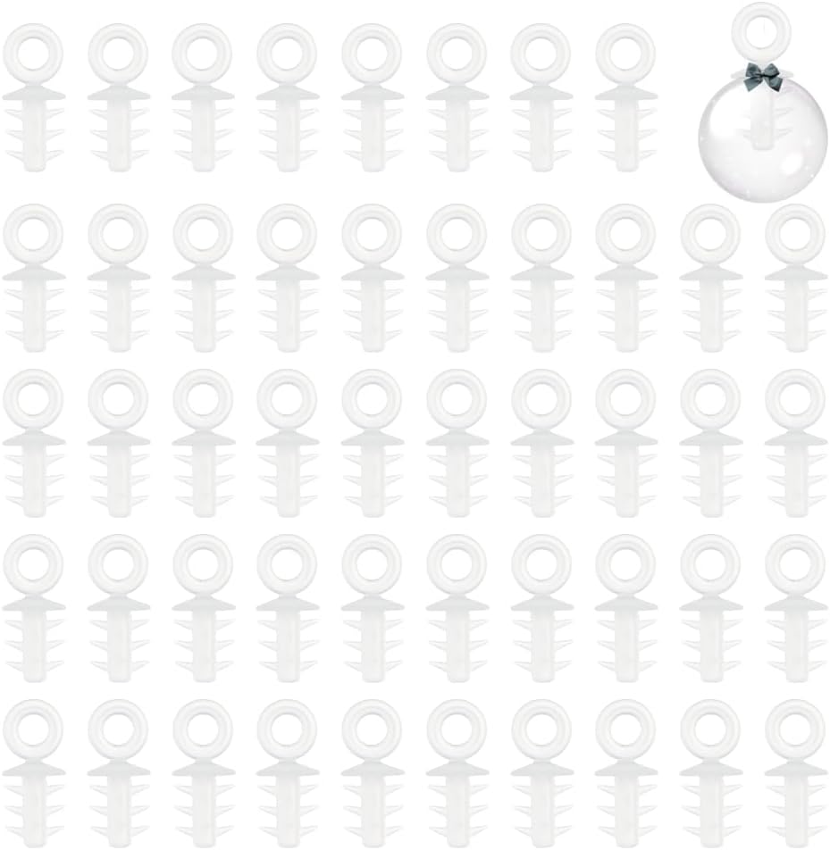 Ornament Hooks - arricraft 200 Pcs Ornament Hangers Caps, Clear Plastic Foam 18x8mm Decorative Holder Caps Christmas Ornament Replacement Caps Suitable for Christmas Tree Holiday Wedding Party Decor
