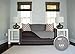 Sofa Shield Loveseat Slip Cover with Patented Strap, Cushion Protector, US Designed Reversible Stain and Dog Tear Resistant Slipcover, 54 inch Seat, Washable Covers for Dogs Pets, Black Gray