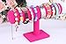 Gotd Velvet Jewelry Towers Rack Bracelet Necklace Stand Organizer Holder Display, Holder only (Hot Pink)