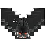YKuzLx 8 Pack Large Shoes Bag, Travek Shoes Bag Organizer for Home, Outdoor, Sports, Golf, Travel, Gem (Black)