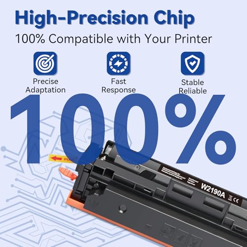 Lemero 219A Toner with Chip, Compatible with HP Color LaserJet Pro MFP 3302FDWG 3302SDWG 3302FDW 3302SDW 3302FDN 3202DW 3302FDNG 3202DN for HP 219 219X W2190A Black Cyan Magenta Yellow (4 Pack)