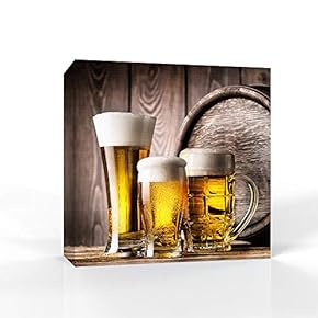 Canvas Wall Art Beer Pictures Home Wall Decorations for Bedroom Living Room Paintings Canvas Prints Framed - 12x12 inches