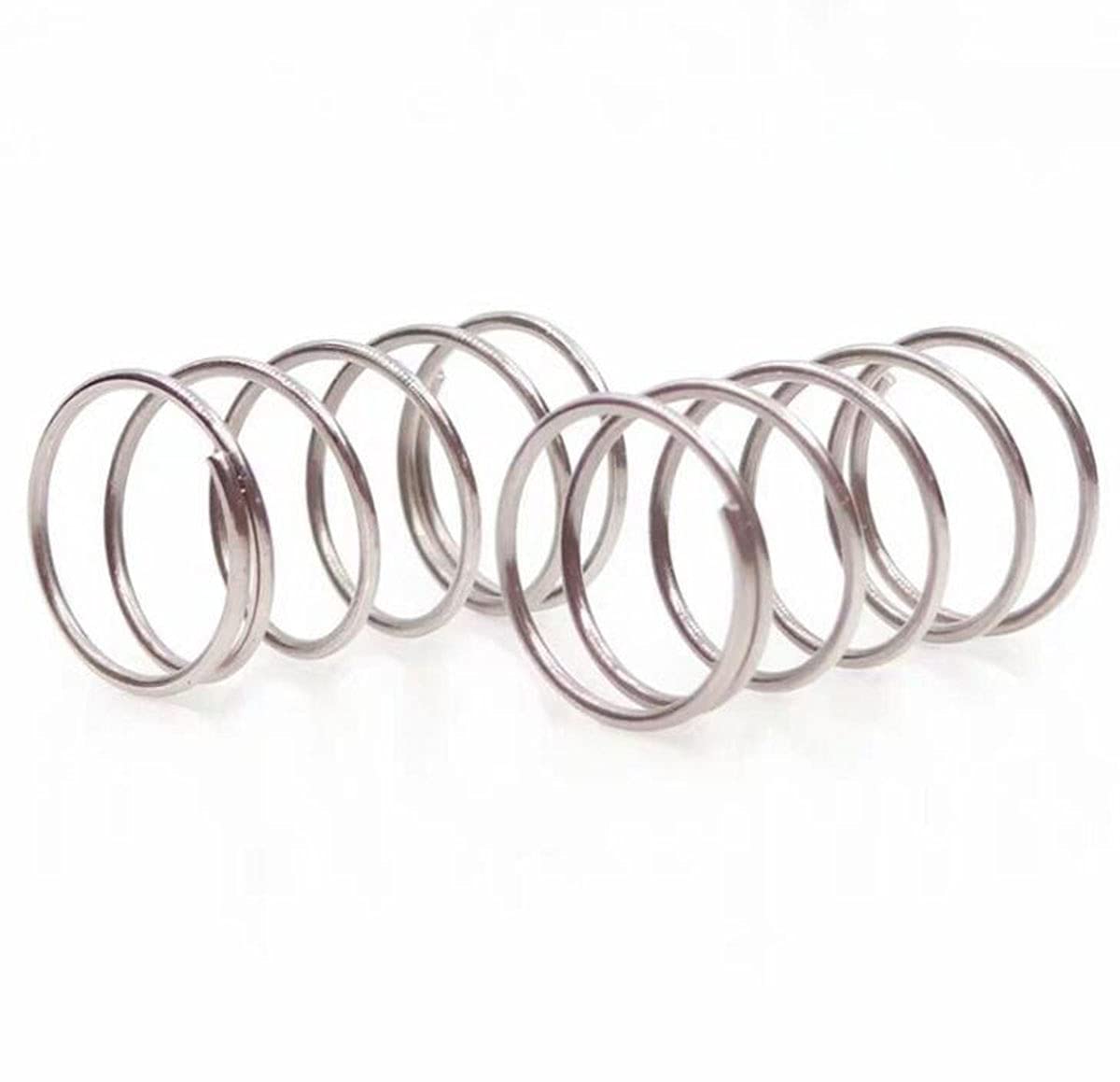 Stainless Steel Compressed Springs, Wire Dia. 0.4mm Outer Dia. 7mm Length 20mm, Silver Coil Extended Springs, 10 Pcs
