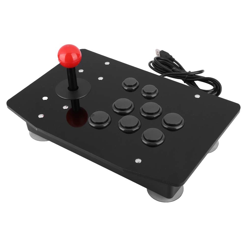 Hopcd PC Rocker Controller 3D Card-Type Buttons Fighting Game Stick Gamepad Fightstick Joystick With 8 Boutons, USB Game Handle Controller for Game Console