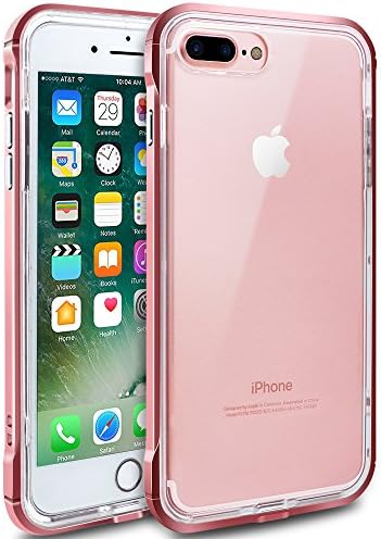 iPhone 7 Plus Case, iPhone 8 Plus Case, LOEV [Raised Lip Design] [Crystal Clear] Anti-Scratch &amp; Shock-Absorbing Protective Case TPU + PC Bumper Cover for Apple iPhone 7/8 Plus 5.5" - Rose Gold