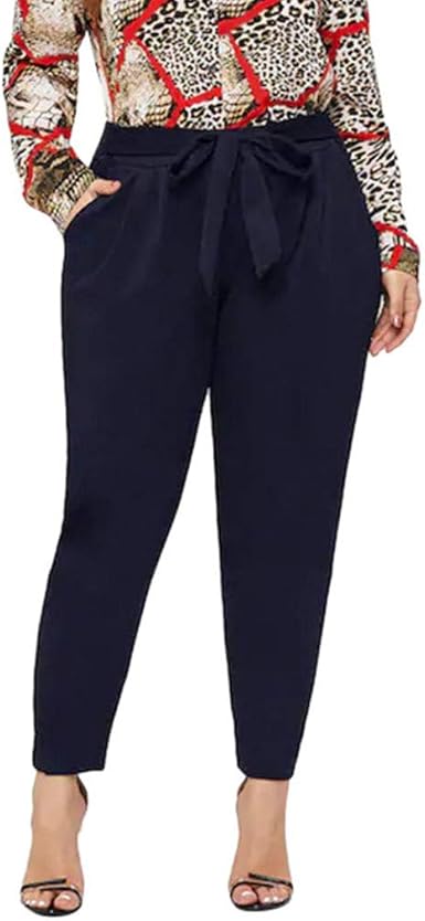 plus size high waisted paperbag trousers