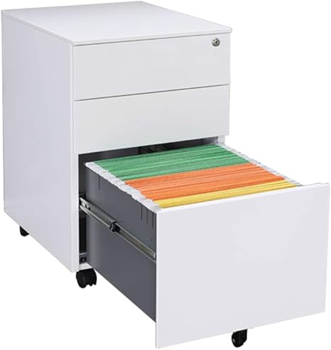 SEADOSHOPPING Gabinete de Almacenamiento de 3 cajones con Pedestal, de