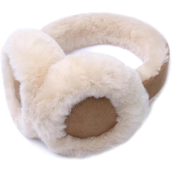 Women's Winter Earmuffs - Genuine Rabbit Fur Ear Warmers, Adjustable Headband For Outdoor Activities (HL302US)