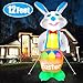 iGeeKid 12 Ft Tall Easter Bunny Inflatables Easter Outdoor Decorations Blow Up LED Lighted Easter Bunny with Eggs and Basket Easter Airblown Decoration Indoor Outdoor Holiday Yard Lawn Decor