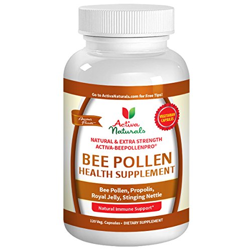 Activa Naturals Bee Pollen Supplement - 120 Veg. Capsules with Complex Dietary Blend of Natural Honey, Royal Jelly, Propolis & Other Extracts and Powder Herbs to Support Immune System Health