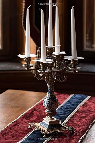 Decorative Candelabra and Candle on a Table with Runner Journal: Take Notes, Write Down Memories in this 150 Page Lined