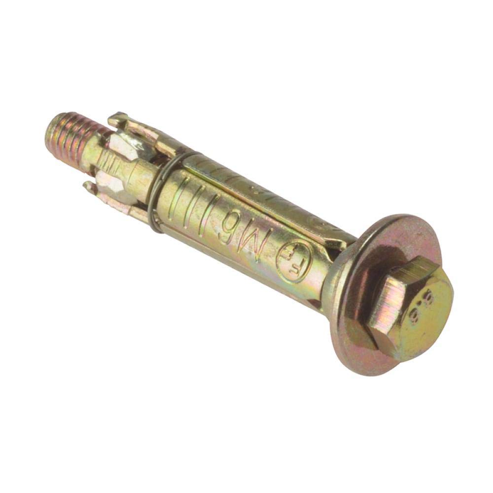 ForgeFix Masonry Anchors - Loose Bolts | M6 x 25mm | Zinc Yellow Passivated | Bag 10 — image 1
