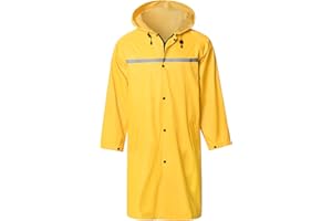 SAPHIROSE Mens Long Hooded Safety Rain Jacket Waterproof Emergency Raincoat Poncho