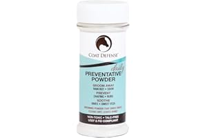 Coat Defense Daily Preventative Powder for Horses - Safe & Effective Equine Sweet Itch, Skin Funk, Scratches, & Rain Rot Treatment - Dry Shampoo for Horses, 8 oz Formula with All Natural Ingredients