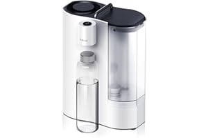 Bluevua RO100ROPOT-Travel Reverse Osmosis System Countertop Water Filter, Compact 6-Stage Filtration with UV, Includes Glass Bottle, Portable Water Purifier for Home & Travel, White