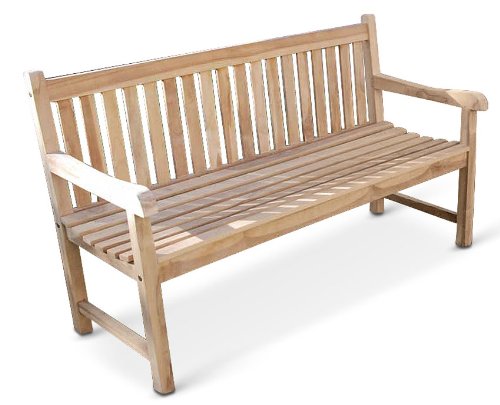 SAM 6tlg. Gartengruppe Borneo, Gartenmöbel-Set aus Teakholz massiv, 1 x Ausziehtisch/Gartentisch Borneo + 4 x Hochlehner / 5-Fach Verstellbarer Gartenstuhl Aruba + 1 x 3-Sitzer Gartenbank Caracas – Bild 6