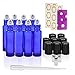 8, 10ml Cobalt Blue Glass Roller Bottles With Stainless Steel Roller Ball for Essential Oil by Mavogel - Include 3 Extra Roller ball, 12 Pieces Labels, Essential Oils Opener, 3ml Dropper