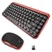 i-Star Wireless Keyboard and Mouse Combo - Portable Ultralight Novel Round Compact 85 Key with 2.4G USB Nano Receiver Auto-Link PC Desktop Computer Laptop Mac Tablet for Office Work Game Play