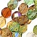 Czech Fire Polish Glass Beads 6mm Round Earthtones Green Brown Amber Mix (50 Beads)
