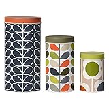 Orla Kiely Assorted Storage Food  Tins, Flower Print, (Set of 3)