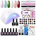 Gel Nail Polish Kit wih U V Light Starter Kit 36W LED Nail Lamp with Shinny Glitter Sequins Clear Uv Gel Nail Polish Set Base Top Coat Nail Art Decorations Rhinestone Tools French Manicure Kits