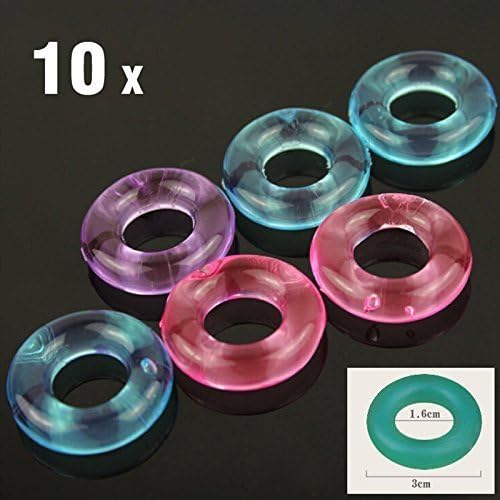 Lovme 10pcs S-ex Silicone C-ock Ring Lock Ring for Men, Soft, Colorful