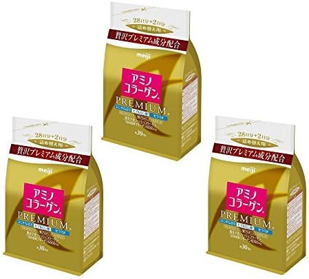 Japanese Beauty Suppliment Meiji Amino Collagen Premium Refill 214g 3set by Amino Collagen
