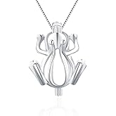 LGSY 925 Sterling Silver Frog Cage Pendants Crafting Charm for DIY Necklace Bracelet Jewelry Making