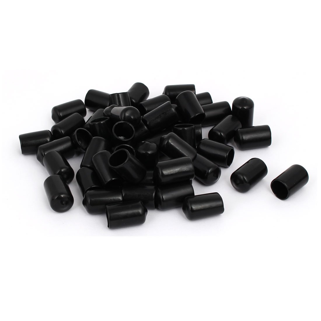 sourcing map 12mm Inner Dia Rubber Hose End Cap Screw Thread Protector Cover Black 50pcs
