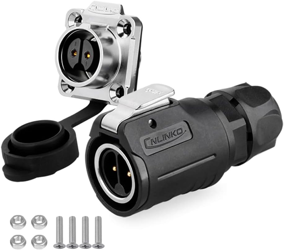 CNLINKO LP-16 M16 Waterproof Circular Connector 2 Pin Quick Plug Aviation IP68
