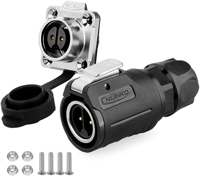 CNLINKO LP-16 M16 Waterproof Circular Connector 2 Pin Quick Plug Aviation IP68