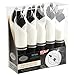 Pre Rolled Cutlery And Napkins Set with Extra Heavy Duty Full Size Black Cutlery, Fork-Knife-Spoon with White Napkin,10 Count