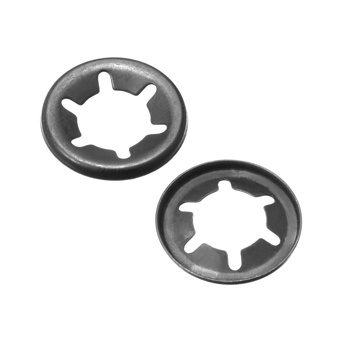 sourcing map Internal Tooth Washers M10 x 19mm 65Mn Black Oxide Finish Push On Washer ing Clips Fastener 100pcs