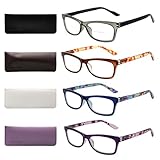 Liansan Designer Readers 4 Pairs Rectangular Plastic Frame Reading Glasses for Men and Women L3706X(+1.50)