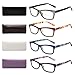 Liansan Designer Readers 4 Pairs Rectangular Plastic Frame Reading Glasses for Men and Women L3706X(+1.50)
