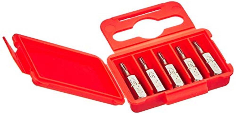 '1/4 Inch TX Bit T10, 25 mm, S2 with Bore – verp. Pack of 5