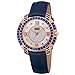 Burgi Swarovski Crystal Women's Watch - Unique Diamond Hour Markers on Mother of Pearl Dial with Colored Swarovski Crystals On Genuine Leather Strap Watch - BUR156
