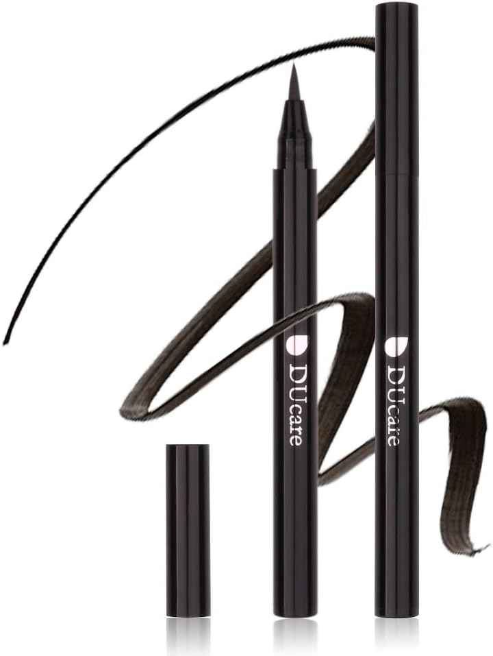 DUcare Liquid Waterproof Eyeliner Pen All Day Precise Slim Black Eyeliner Brush Pencil