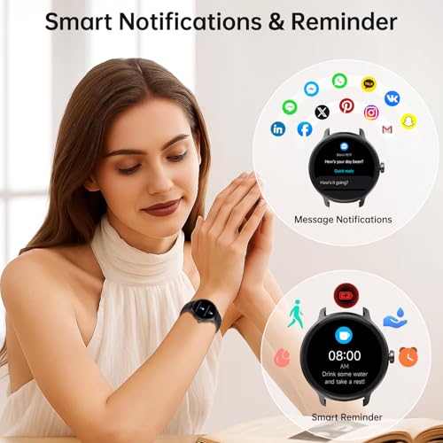 Smart Watch for Women Men(Answer/Make Calls), Fitness Tracker Built-in AI Voice, 1.27" HD Smartwatch with Heart Rate/Sleep/Step/SpO2 Monitor, 100+ Sports Modes, IP68 Waterproof Watch for Android iOS