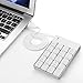 USB Numeric Keypad, Jelly Comb Portable Slim Mini Number Pad for Laptop Desktop Computer PC, Full Size 19 Key, Big Print Letters (Silver and White)