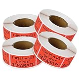 enKo - This is A Set Do Not Separate Packaging Labels (1 x 2 Inch) Fluorescent Red FBA Label (4 Roll, 2000 Labels)