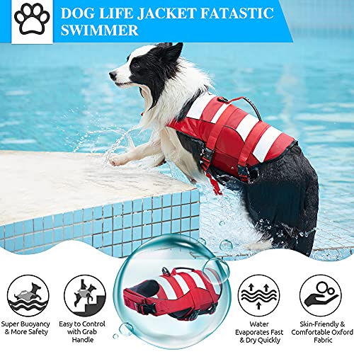 Fragralley Dog Life Jacket Ripstop Dog Life Vests for Swimming, Boating