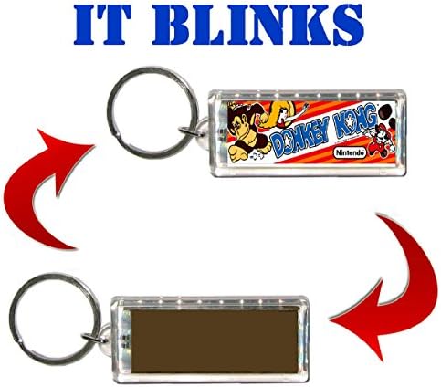 Donkey Kong 1980s Cabinet Video Game Art Blinking Solar Keychain No Batteries Ever Needed