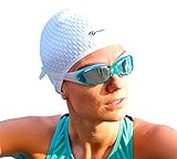 i-Swim Pro Swimming Caps - Plus FREE Nose Clip + Ear Plugs - Comfortable - Stays In Place - Strong Silicone - Increases Speed - Best Swim Hats For Protecting Long, Thick And Short Hair