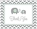 50 Cnt Chevron Mint Elephant Baby Shower Thank You Cards