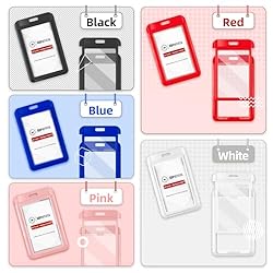 12 Pack Sliding ID Badge Holder with Double-Sided
