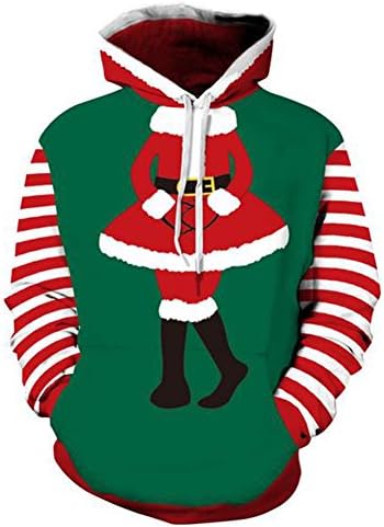 SgaSongWomen's 3D Spoof Santa Claus Digital Printing Pullover Hoodie Sweatshirt Cool Outwear Coat 2XL/3XL