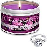Jackpot Candles Surprise Size Ring Lilac Jewelry Candle Travel Tin
