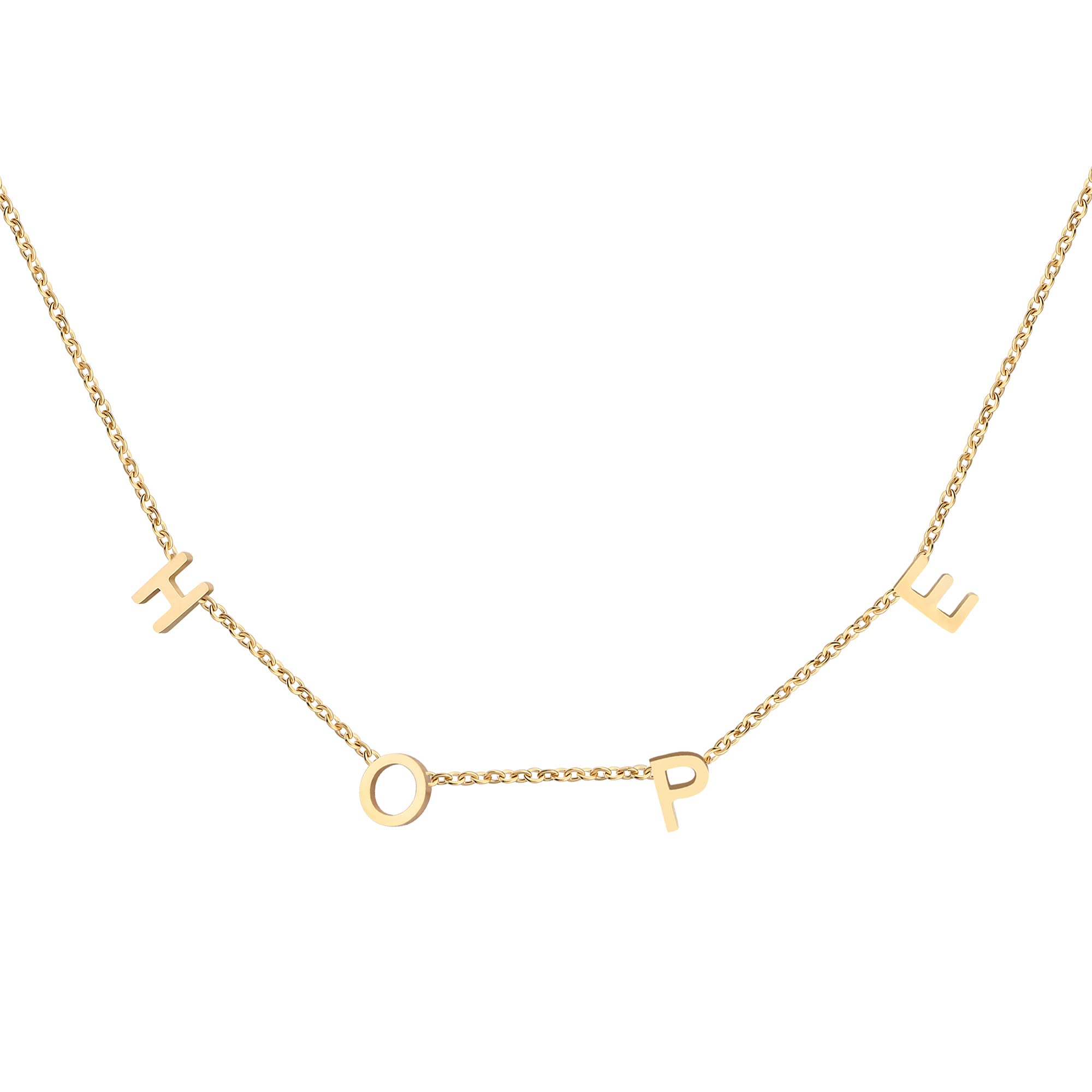 Memgift Hope Letter Necklace for Women Perfect 18k