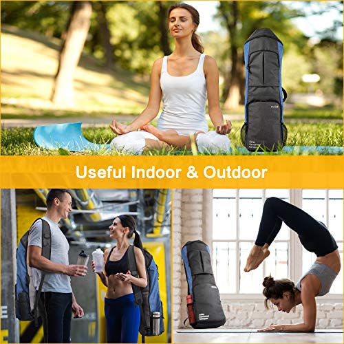 Warrior2-Yoga-Mat-Bag-Carrier-Yoga-Backpack-Fits-12-Inch-Thick-Mat-Large-Pockets-Water-Bottle-Holders-Full-Zip-Yoga-Mat-Carry-Bag-for-Women-Men-Yoga-Gym-Pilates
